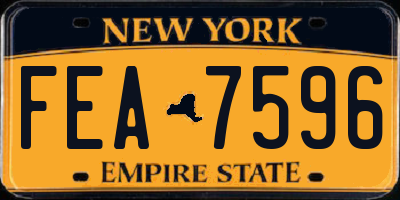 NY license plate FEA7596