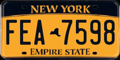 NY license plate FEA7598