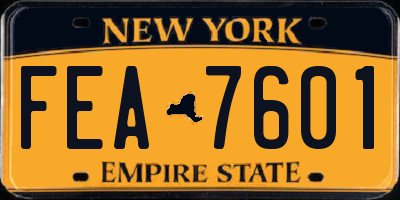 NY license plate FEA7601