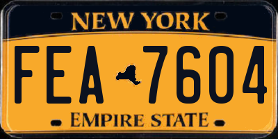 NY license plate FEA7604