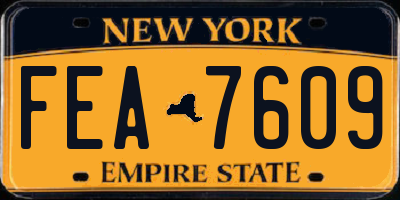 NY license plate FEA7609