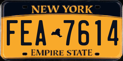 NY license plate FEA7614
