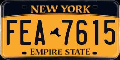 NY license plate FEA7615