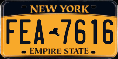 NY license plate FEA7616