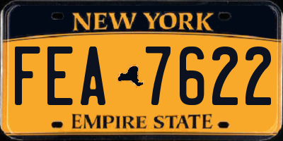 NY license plate FEA7622