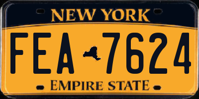 NY license plate FEA7624