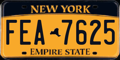 NY license plate FEA7625