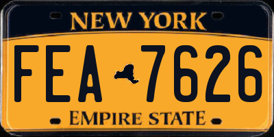 NY license plate FEA7626