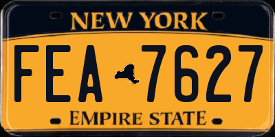 NY license plate FEA7627