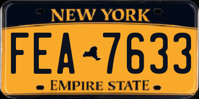 NY license plate FEA7633