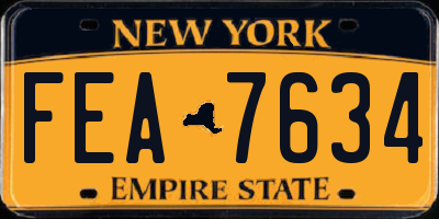 NY license plate FEA7634