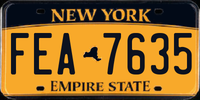 NY license plate FEA7635