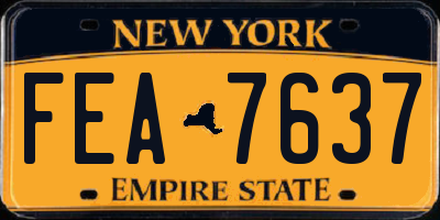 NY license plate FEA7637