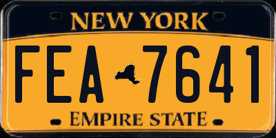 NY license plate FEA7641