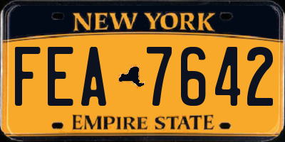 NY license plate FEA7642