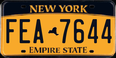 NY license plate FEA7644