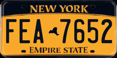 NY license plate FEA7652