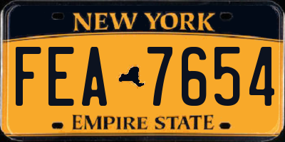 NY license plate FEA7654