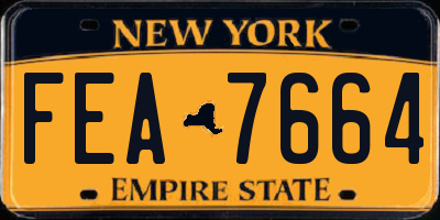 NY license plate FEA7664