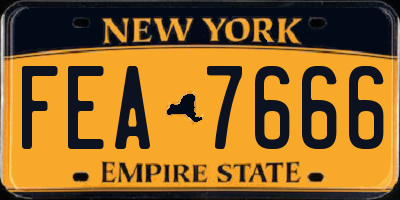 NY license plate FEA7666