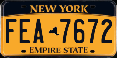NY license plate FEA7672