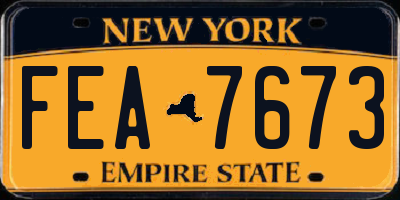 NY license plate FEA7673