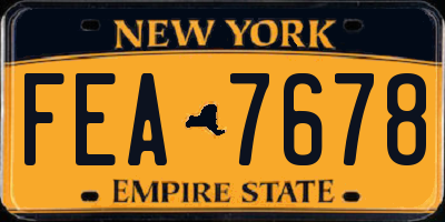 NY license plate FEA7678