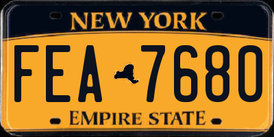 NY license plate FEA7680