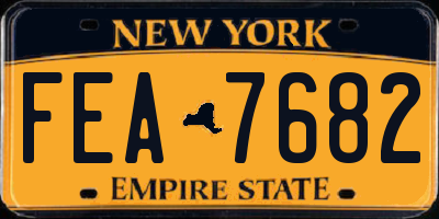 NY license plate FEA7682
