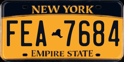 NY license plate FEA7684
