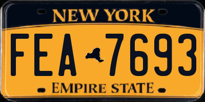 NY license plate FEA7693