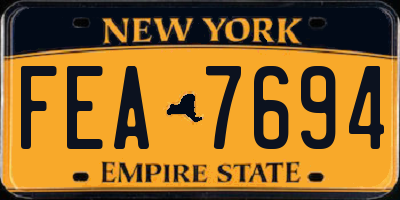 NY license plate FEA7694