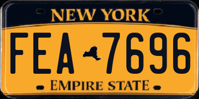 NY license plate FEA7696