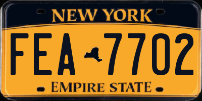 NY license plate FEA7702