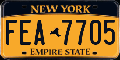 NY license plate FEA7705