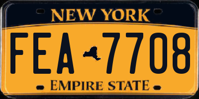 NY license plate FEA7708