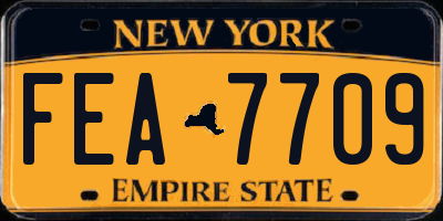 NY license plate FEA7709