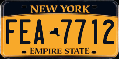 NY license plate FEA7712