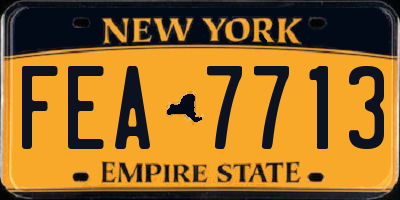 NY license plate FEA7713