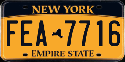 NY license plate FEA7716