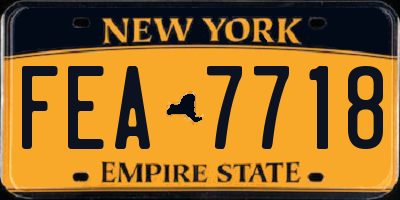 NY license plate FEA7718