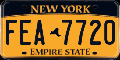 NY license plate FEA7720