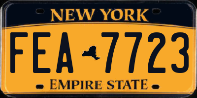 NY license plate FEA7723