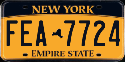 NY license plate FEA7724
