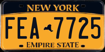 NY license plate FEA7725