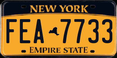 NY license plate FEA7733