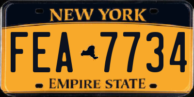 NY license plate FEA7734