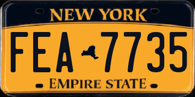 NY license plate FEA7735