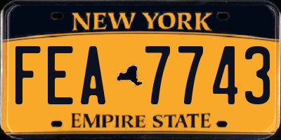 NY license plate FEA7743