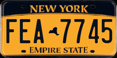 NY license plate FEA7745